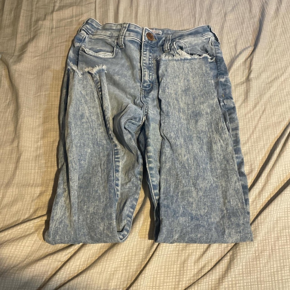 So Brand Acid-Washed Skinny Ripped Ankle Jegging Size 7/28W